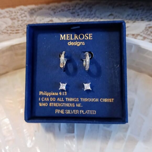 Melrose Designs Hoop & Stud Earrings Jewelry Set - Picture 2 of 9